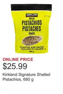 Costco Kirkland Signature Shelled Pistachios, 680 g offer