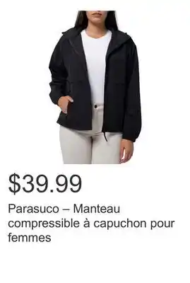 Costco Parasuco – Manteau compressible à capuchon pour femmes offer