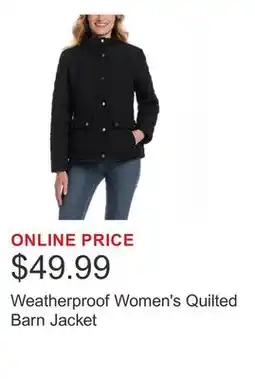 Costco Weatherproof Women's Quilted Barn Jacket offer