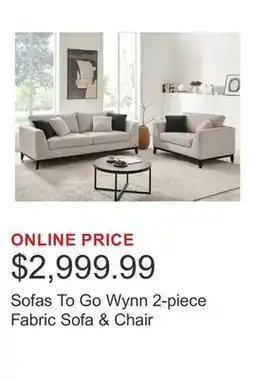 Costco Sofas To Go Wynn 2-piece Fabric Sofa & Chair offer