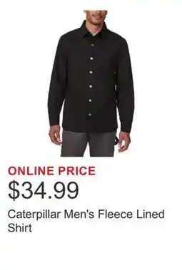 Costco Caterpillar Men's Fleece Lined Shirt offer