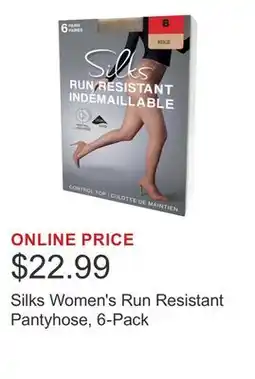 Costco Silks Women's Run Resistant Pantyhose, 6-Pack offer