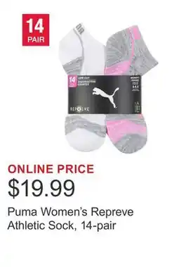 Costco Puma Women's Repreve Athletic Sock, 14-pair offer
