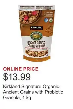 Costco Kirkland Signature Organic Ancient Grains with Probiotic Granola, 1 kg offer
