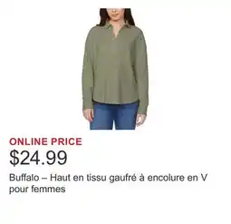 Costco Buffalo – Haut en tissu gaufré à encolure en V pour femmes offer