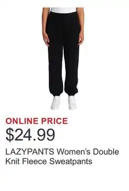 Costco LAZYPANTS Women's Double Knit Fleece Sweatpants offer