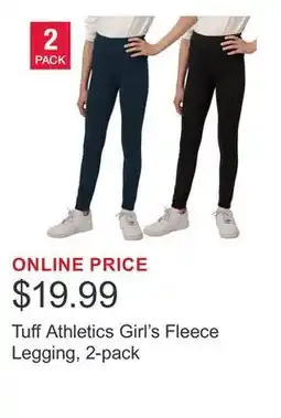 Costco Tuff Athletics Girl's Fleece Legging, 2-pack offer
