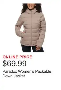 Costco Paradox Women's Packable Down Jacket offer