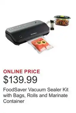 Costco FoodSaver Vacuum Sealer Kit with Bags, Rolls and Marinate Container offer