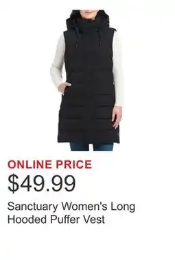 Costco Sanctuary Women's Long Hooded Puffer Vest offer