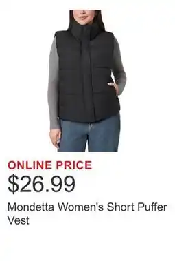Costco Mondetta Women's Short Puffer Vest offer
