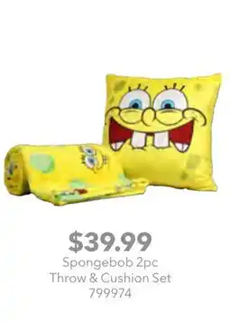 GameStop Spongebob 2pc Throw & Cushion Set offer