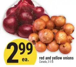 Marché Adonis Red and yellow onions offer