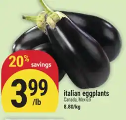 Marché Adonis Italian Eggplants offer