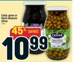 Marché Adonis Cedar green or black lebanese olives offer