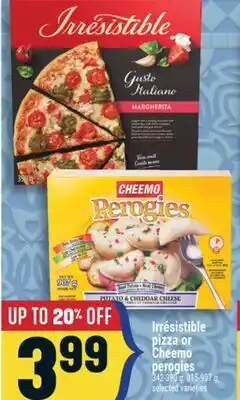 Marché Adonis Irrésistible pizza or Cheemo perogies offer