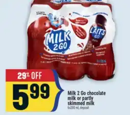 Marché Adonis Milk 2 Go chocolate milk or partly skimmed milk offer