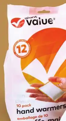 Giant Tiger hand warmers offer