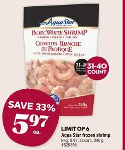 Giant Tiger Aqua Star frozen shrimp offer
