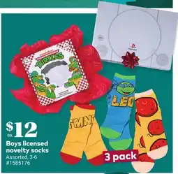 Giant Tiger Boys licensed novelty socks offer