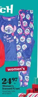 Giant Tiger Women's licensed PJ set offer