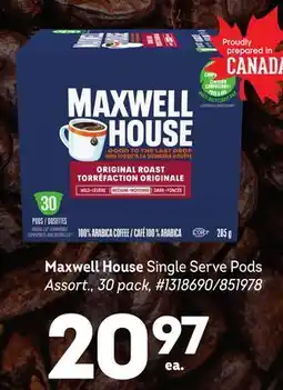 Giant Tiger Maxwell House Single Serve Pods offer