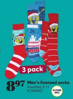 Giant Tiger Men's licensed socks offer