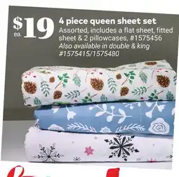 Giant Tiger 4 piece queen sheet set offer