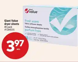 Giant Tiger Giant Value dryer sheets offer
