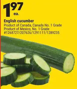 Giant Tiger English cucumber offer