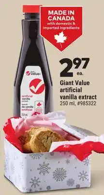 Giant Tiger Giant Value artificial vanilla extract offer