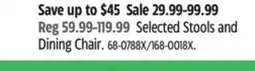 Canadian Tire For Living Selected Stools and Dining Chair offer