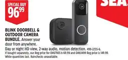 Canadian Tire BLINK DOORBELL & OUTDOOR CAMERA BUNDLE offer