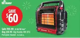 Canadian Tire Mr Heater Big Buddy 18K BTU Portable Heater offer