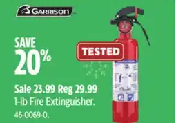 Canadian Tire Garrison 1-lb Fire Extinguisher offer