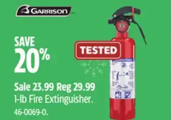 Canadian Tire Garrison 1-lb Fire Extinguisher offer