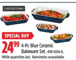 Canadian Tire Lagostina 4-Pc Blue Ceramic Bakeware Set offer