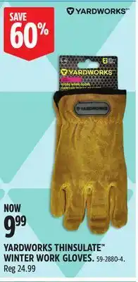 Canadian Tire YARDWORKS THINSULATE WINTER WORK GLOVES. 59-2880-4 offer