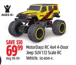 Canadian Tire MotorDayz RC 4x4 4-Door Jeep SUV 1:12 Scale RC Vehicle offer