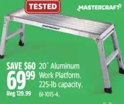 Canadian Tire Mastercraft 20˝ Aluminum Work Platform offer