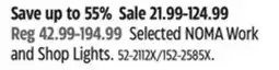 Canadian Tire Selected NOMA Work and Shop Lights offer