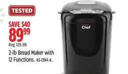 Canadian Tire Master Chef 2-lb Bread Maker with 12 Functions offer