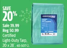 Canadian Tire Certified Light-Duty Tarp offer