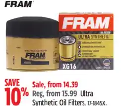 Canadian Tire FRAM Synthetic Oil Filters offer