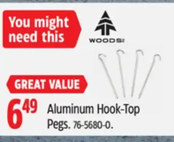 Canadian Tire Aluminum Hook-Top Pegs offer