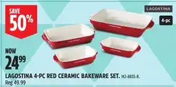 Canadian Tire LAGOSTINA 4-PC RED CERAMIC BAKEWARE SET offer