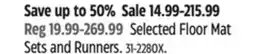Canadian Tire Selected Floor Mat Sets and Runners offer