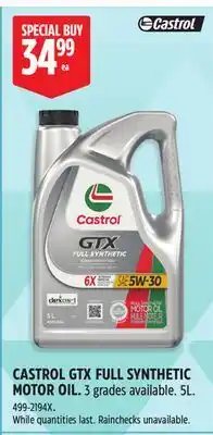 Canadian Tire CASTROL GTX FULL SYNTHETIC MOTOR OIL offer