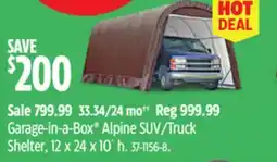 Canadian Tire Garage-in-a-Box Alpine SUV/Truck Shelter, 12 x 24 x 10´ h offer