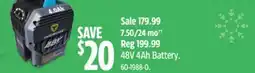 Canadian Tire Yardworks 48V 4Ah Battery offer